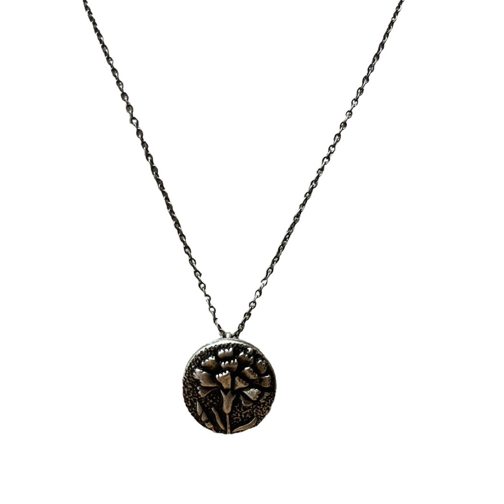Vintage Rinc Lind Silver Plated Chain with Carnation Pendant
